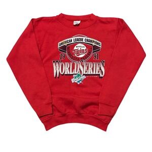 Vintage 1991 Minnesota Twins World Series Champions Tultex Sweatshirt Red